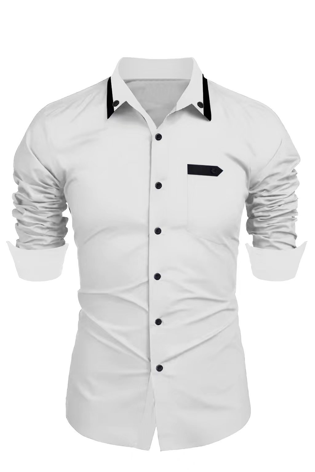 Business men's trendy long sleeve shirt 37 02