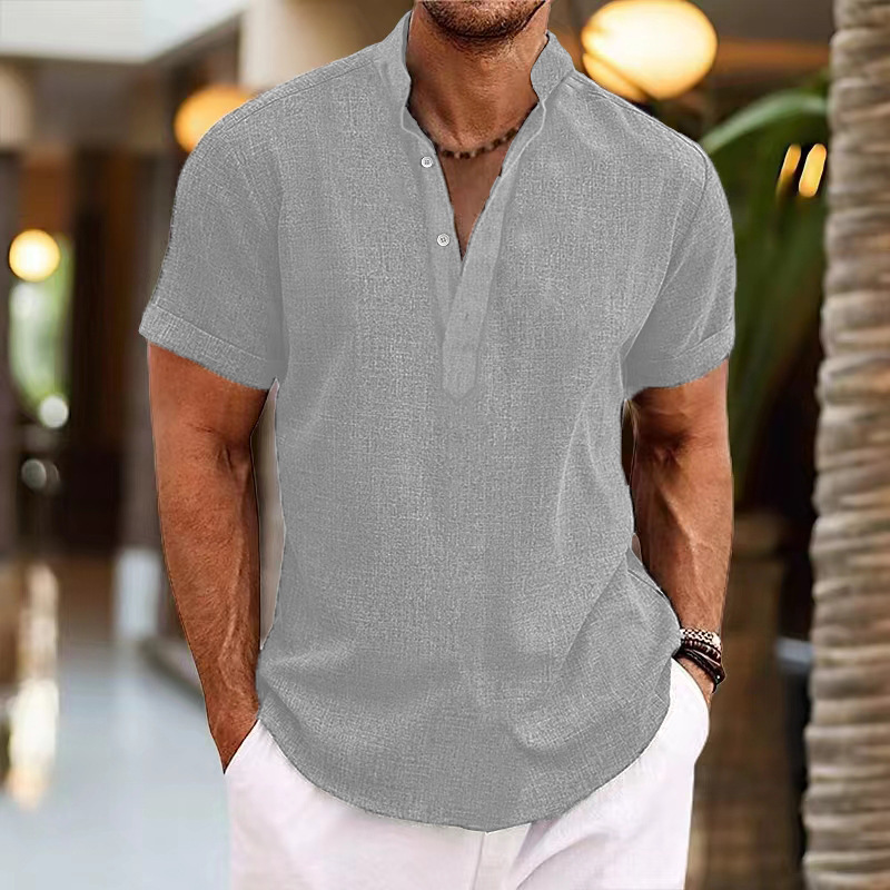 Striped jacquard casual loose short-sleeved shirt 47