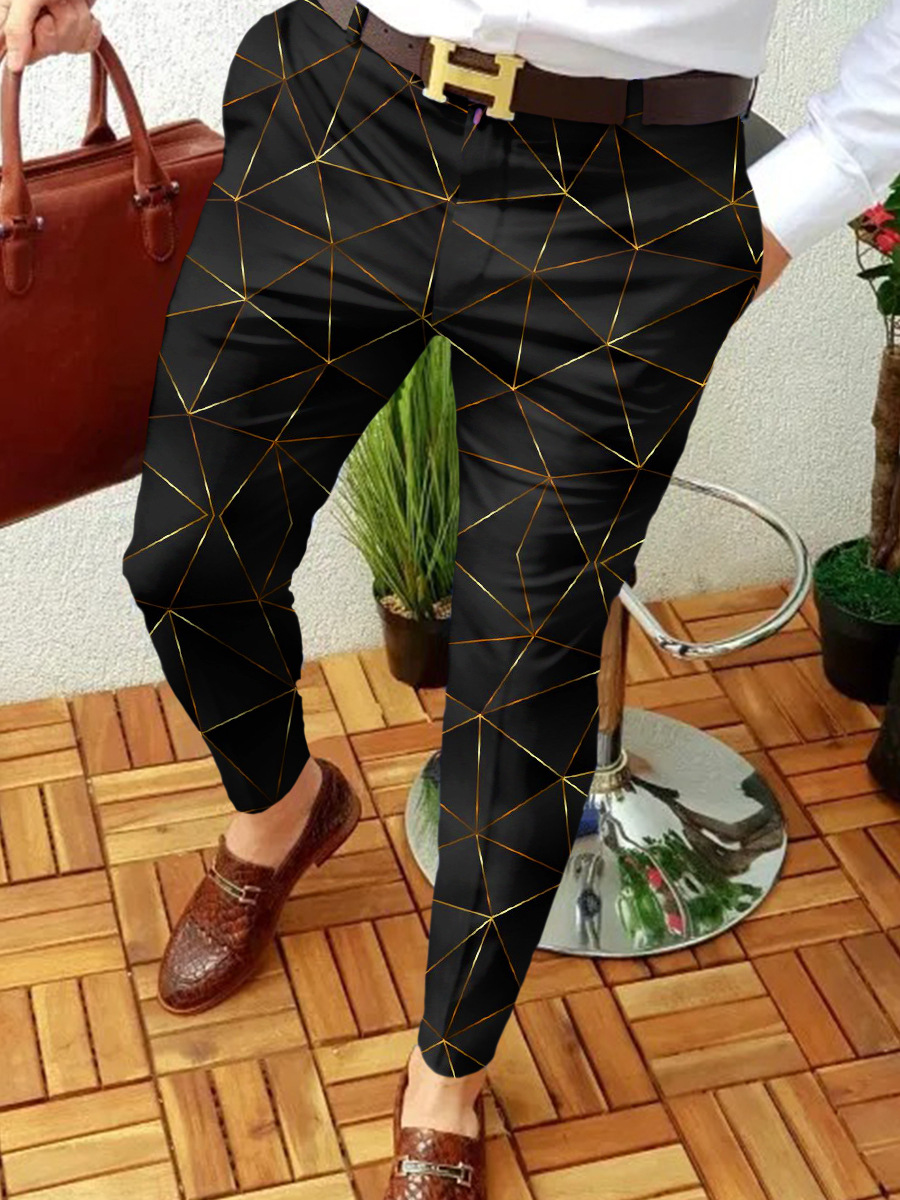 Hot Men's Clothing Fashion Printed Trousers 19 02