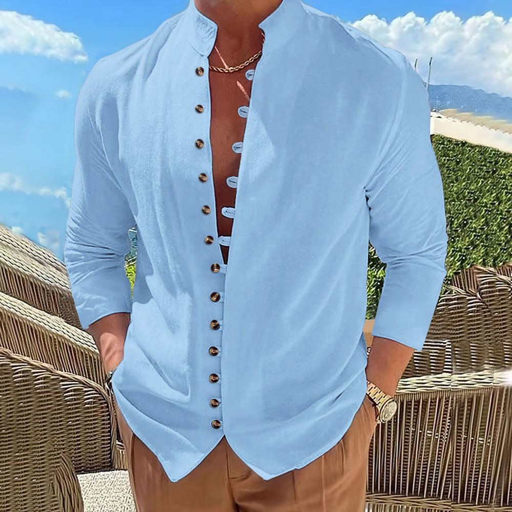 Men's autumn retro loose long-sleeved shirt 33