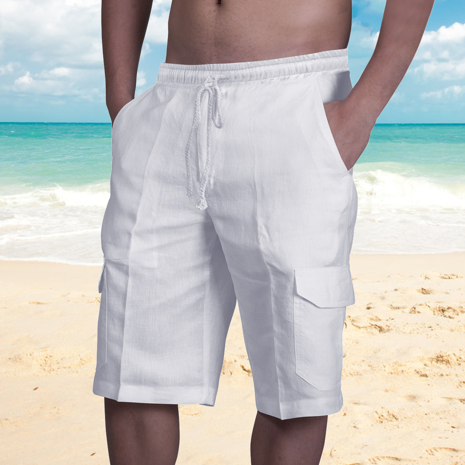 Men's Beach Overalls with Drawstring Pockets 24 02