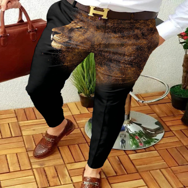 Men's business print casual trousers 20 01