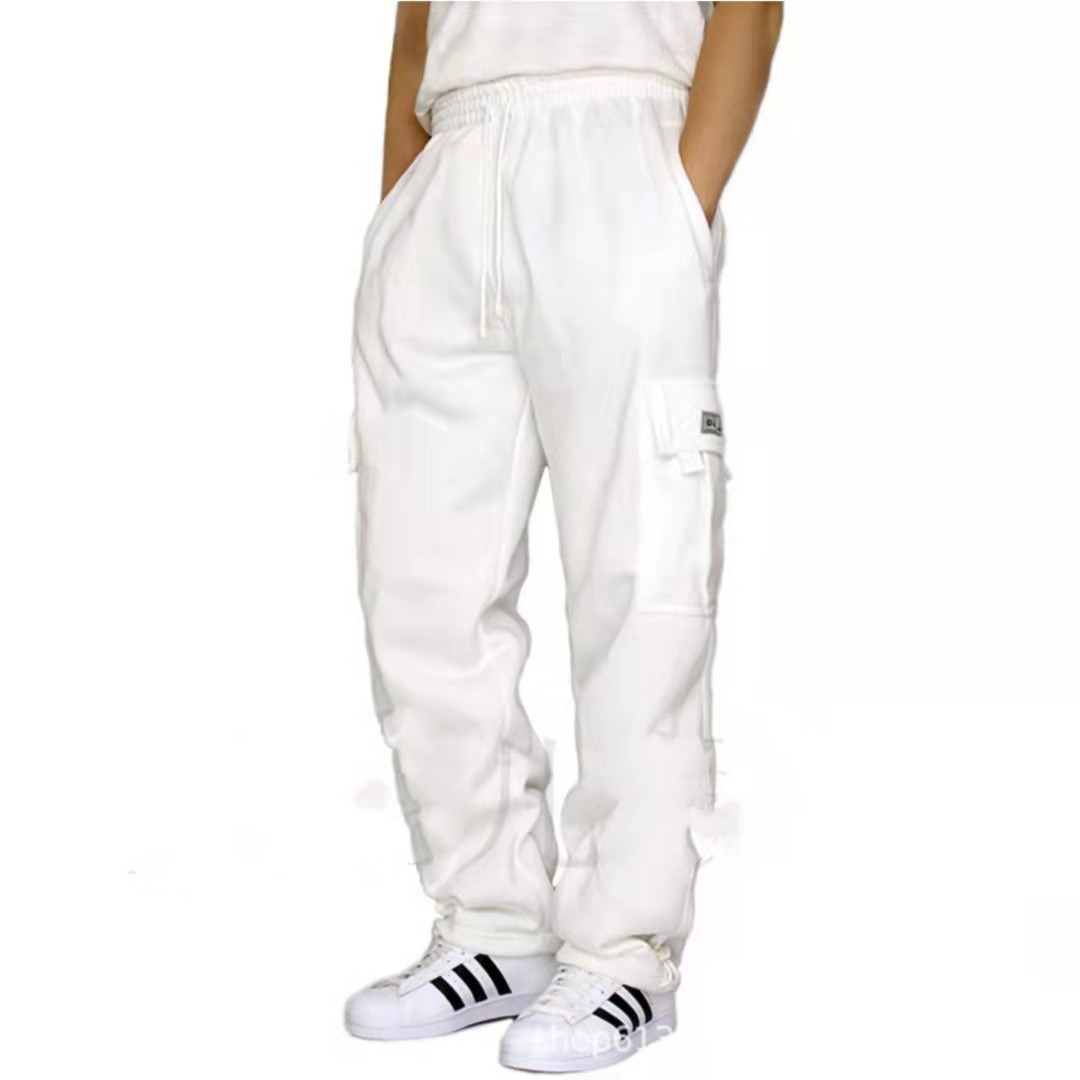 Men's casual drawstring loose cargo trousers 21 01