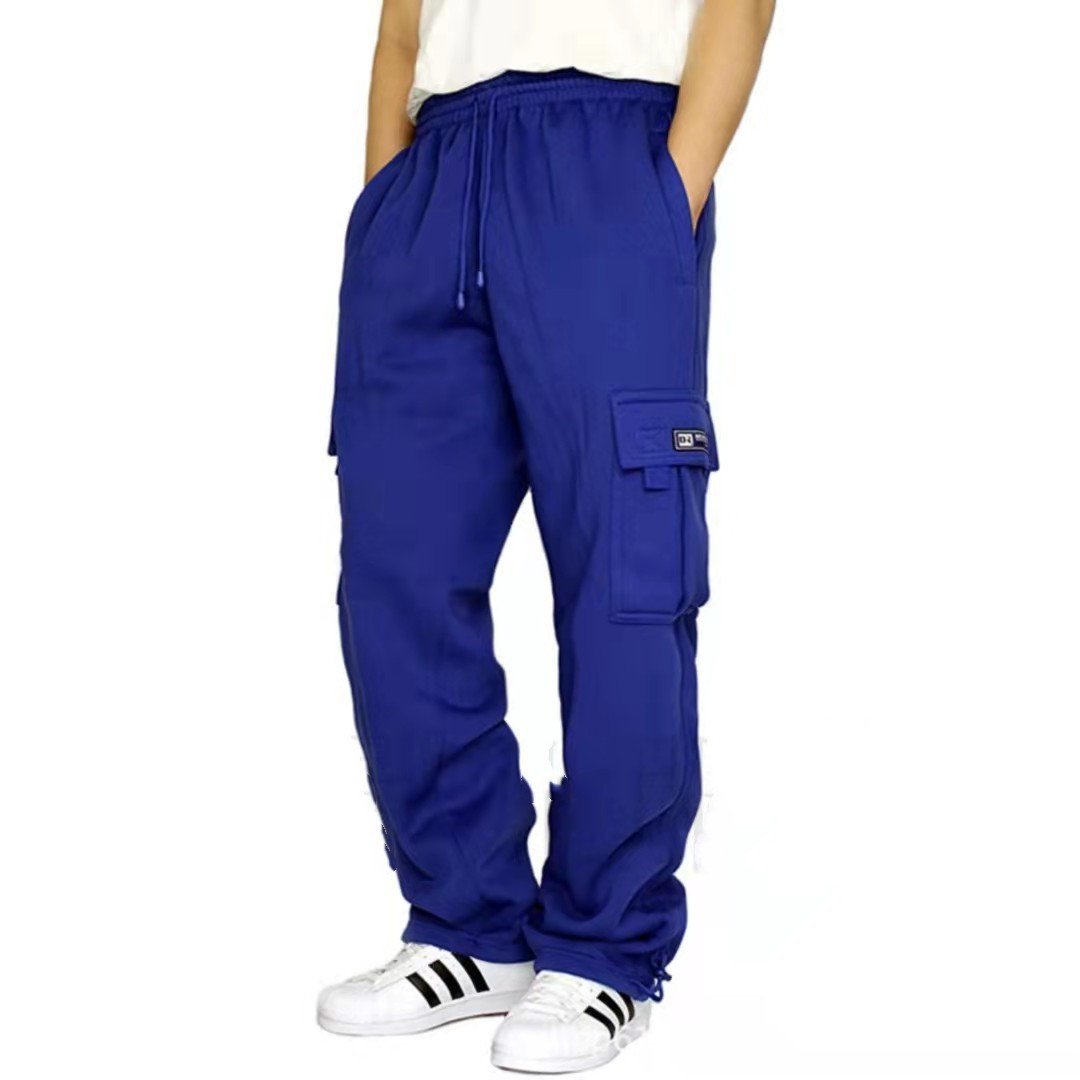 Men's casual drawstring loose cargo trousers 21 02