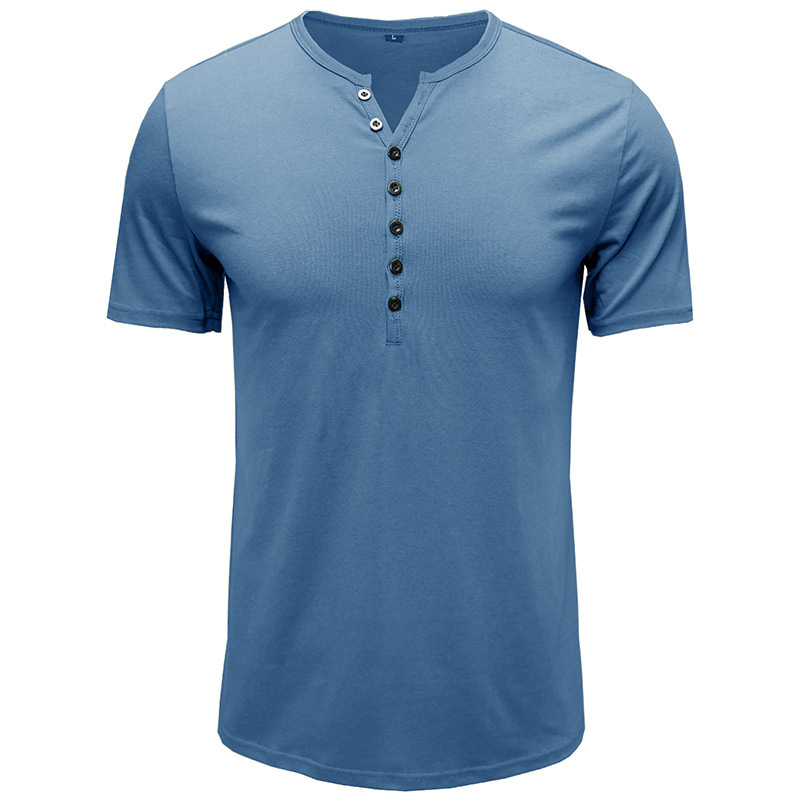 Men's Henley Short Sleeve T-Shirt 50 02