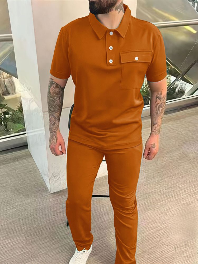 Men's pocket casual trendy sports suit 9 01