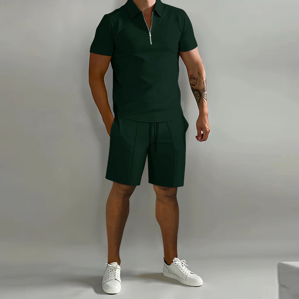 Men's Polo Loose Short Sleeve Sports Suit 14 02