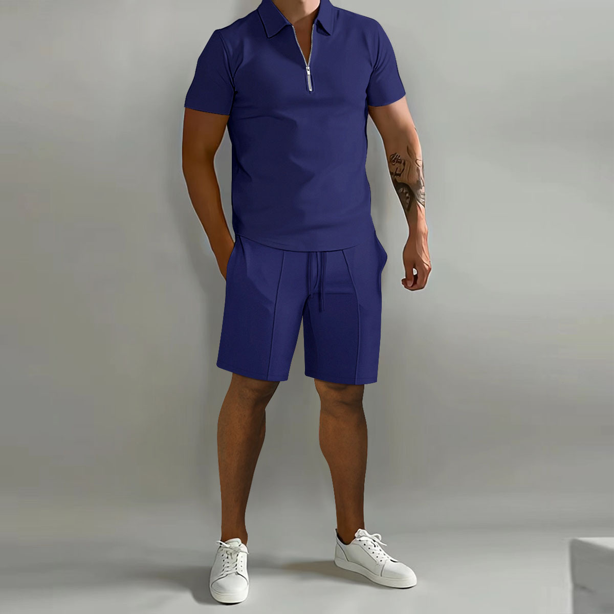 Men's Polo Loose Short Sleeve Sports Suit 14 01