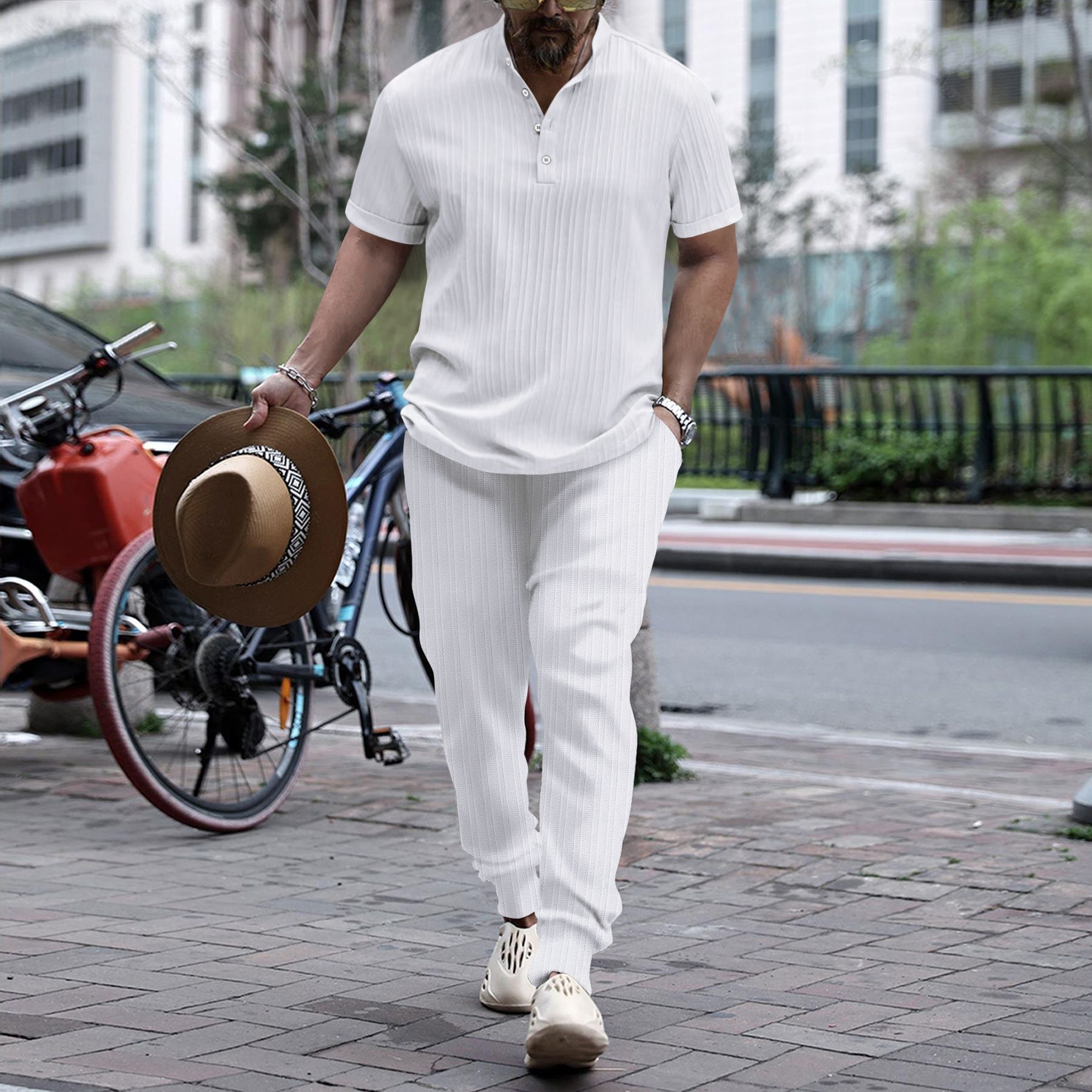 Men's shirts, casual short-sleeved shirts and trousers, beachwear 6