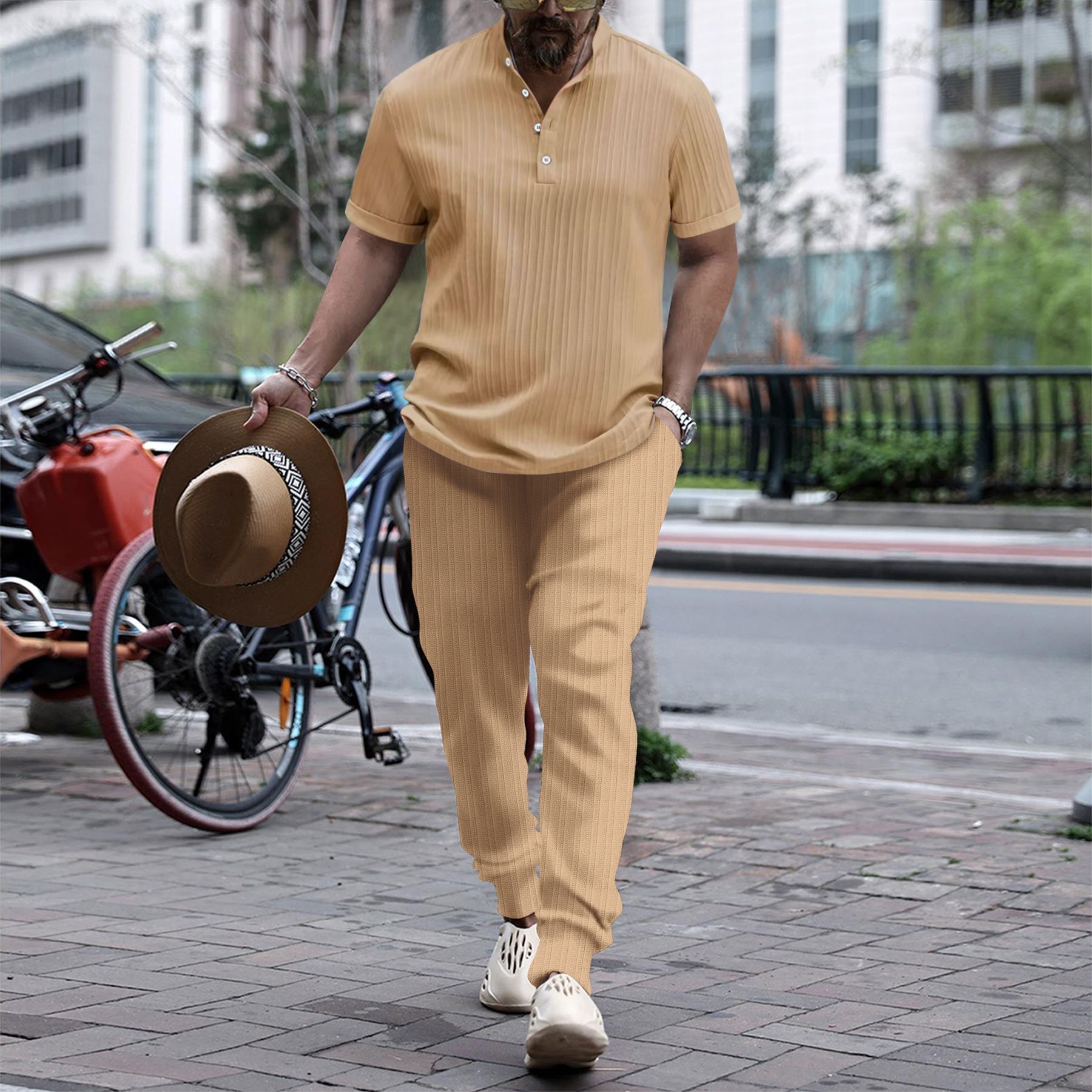 Men's shirts, casual short-sleeved shirts and trousers, beachwear 6