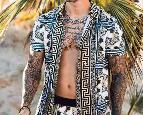 Printed shirt quick-drying casual suit 1