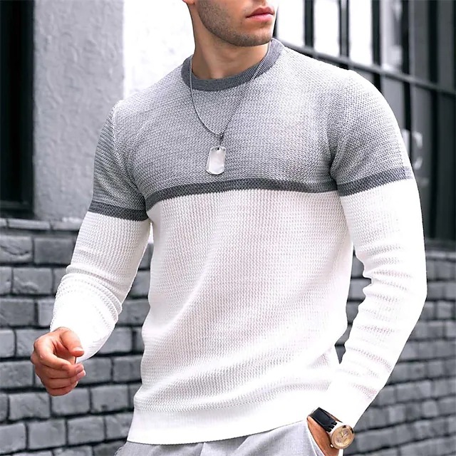 Spring and autumn men's round neck T-shirt casual trend 56 02