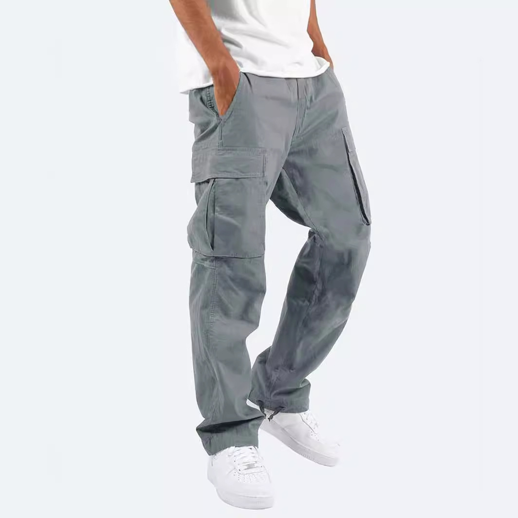 Summer Men's Overalls Drawstring Multi-Pockets Trousers 22 02