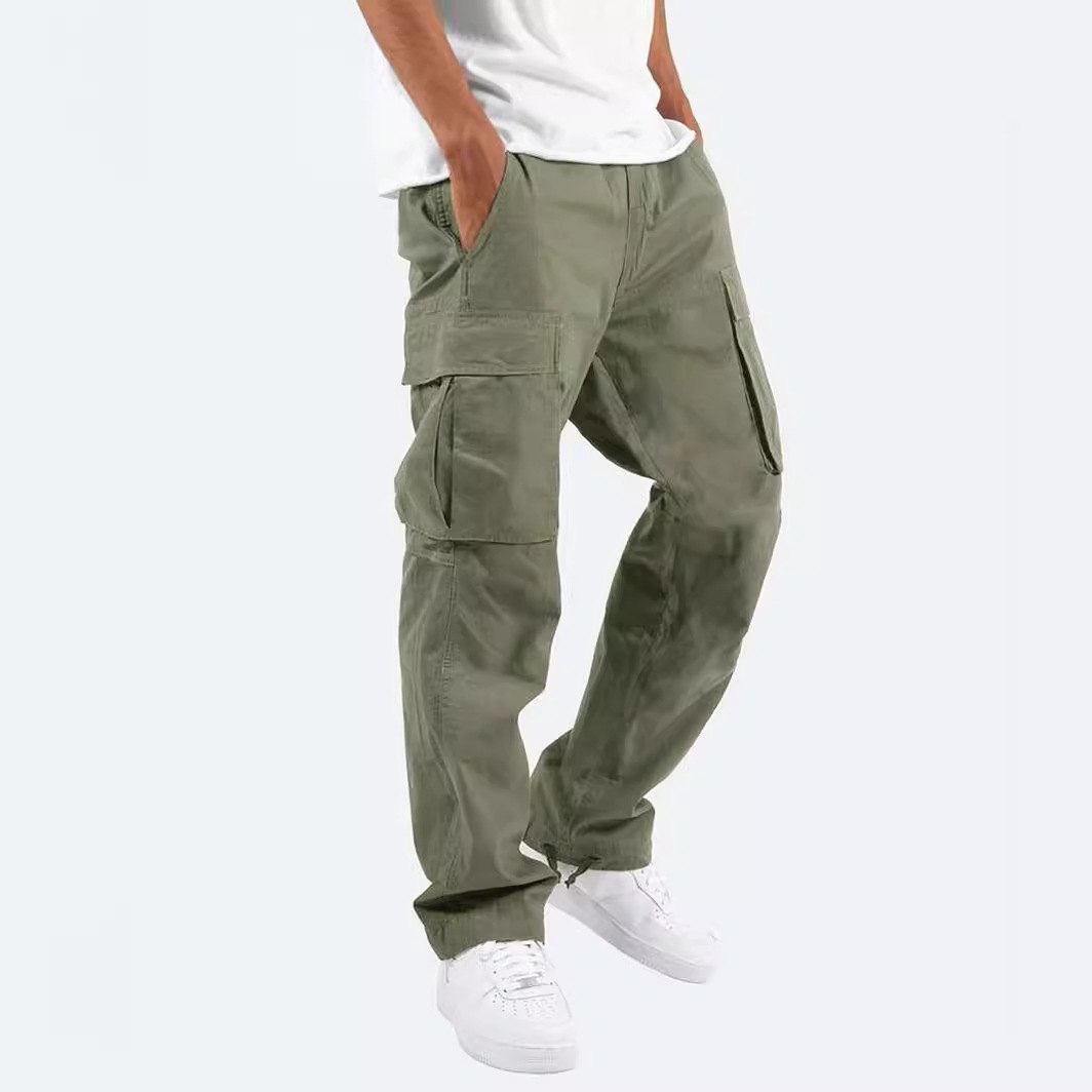 Summer Men's Overalls Drawstring Multi-Pockets Trousers 22