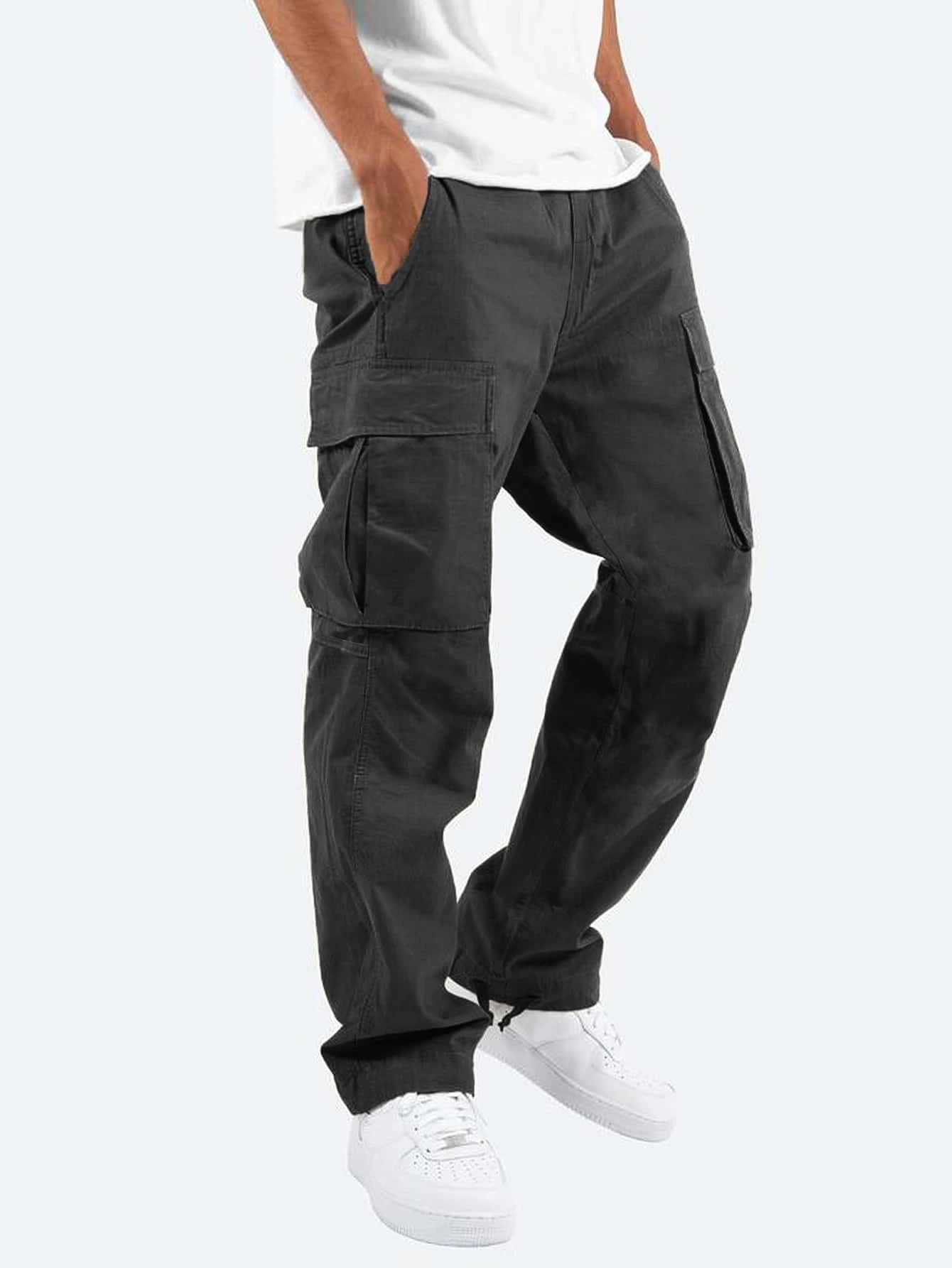Summer Men's Overalls Drawstring Multi-Pockets Trousers 22